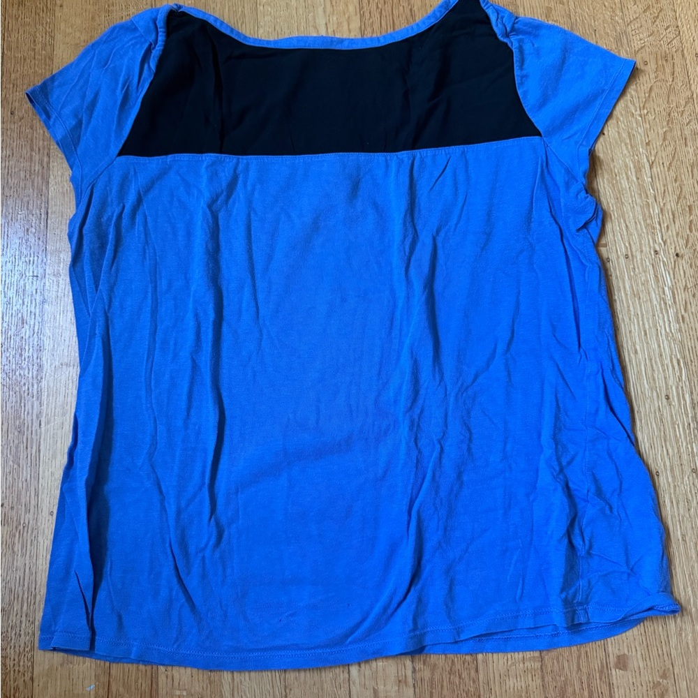 Merona Blue and Black Short Sleeve Tee